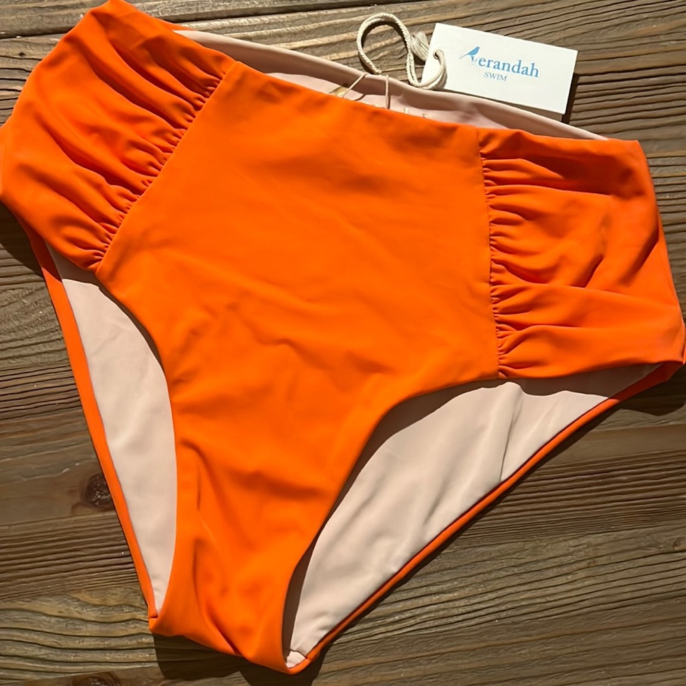 Verandah NWT Swim Ruched Bikini Bottoms Small